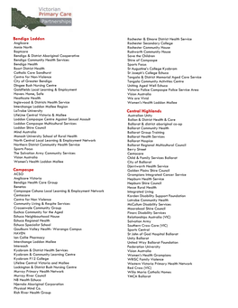 VICTORAN PRIMARY CARE PARTNERSHIPS and THEIR PARTNER Organisations