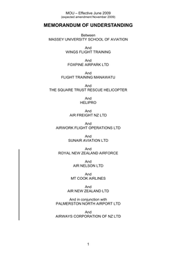 Memorandum of Understanding