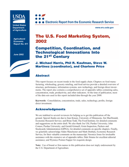 The U.S. Food Marketing System, 2002--AER-811