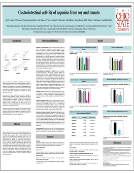 Gastrointestinal Activity of Saponins from Soy and Tomato