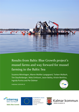 Results from Baltic Blue Growth Project's Mussel Farms and Way