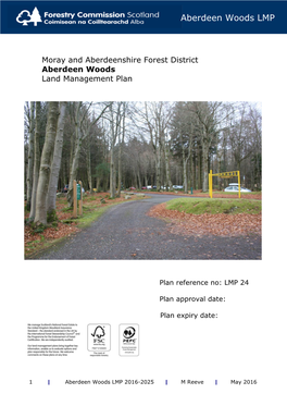 Aberdeen Woods Land Management Plan 2016-2025 Aberdeen Woods