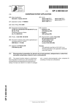 Pharmaceutical Composition for Dermal Use to Treat Psoriasis, Sebopsoriasis Or Seborrhoic Dermatitis Comprising a Vitamin D and a Corticosteroid