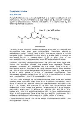 Phosphatidylcholine DESCRIPTION