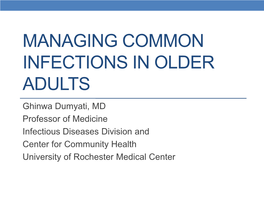 Managing Common Infections in Older Adults