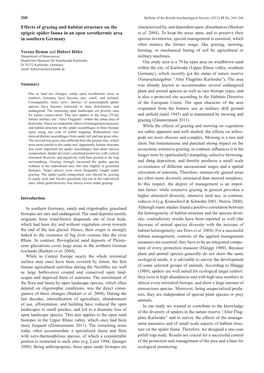 Effects of Grazing and Habitat Structure on the Epigeic Spider Fauna in An