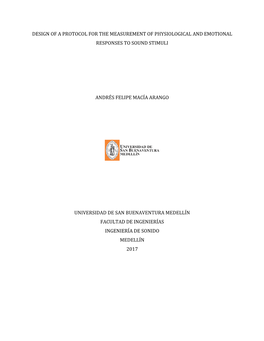 Design of a Protocol for the Measurement of Physiological and Emotional Responses to Sound Stimuli