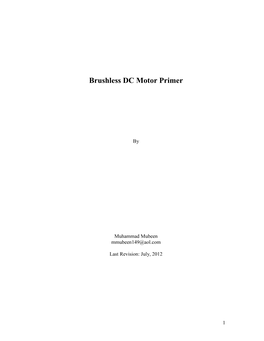 Brushless DC Motor Primer