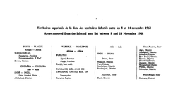 Territoires Supprimés De La Liste Des Territoires Infectés Entre Les 8 Et 14 Novembre 1968 Areas Removed from the Infected Area List Between 8 and 14 November 1968