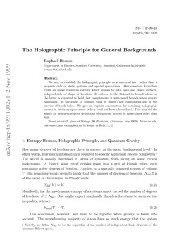 The Holographic Principle for General Backgrounds 2