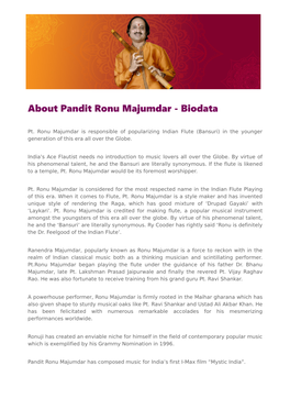 About Pandit Ronu Majumdar - Biodata