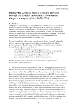 Swedish International Development Cooperation Agency (Sida) 2017–2020