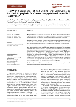 Real-World Experience of Telbivudine and Lamivudine As Antiviral Prophylaxis for Chemotherapy-Related Hepatitis B Reactivation