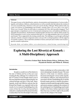 Exploring the Lost River(S) at Konark : a Multi-Disciplinary Approach