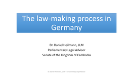 The Law-Making Process in Germany