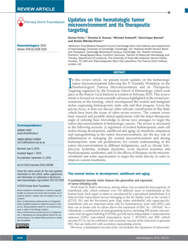 Updates on the Hematologic Tumor Microenvironment and Its