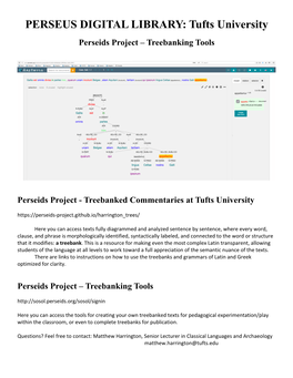 PERSEUS DIGITAL LIBRARY: Tufts University Perseids Project – Treebanking Tools