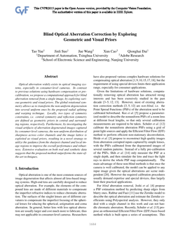 Blind Optical Aberration Correction by Exploring Geometric and Visual Priors