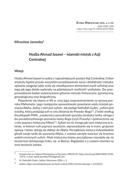 Hodża Ahmad Jasawi – Islamski Mistyk Z Azji Centralnej