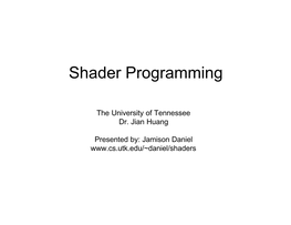 Shader Programming