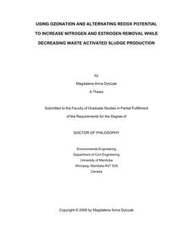 Using Ozonation and Alternating Redox Potential to Increase Nitrogen and Estrogen Removal While Decreasing Waste Activated Sludg