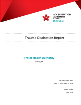 Trauma Distinction Report