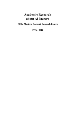 Academic Research About Al Jazeera