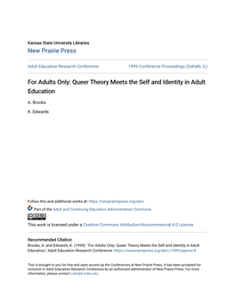 Queer Theory Meets the Self and Identity in Adult Education