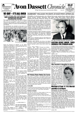 Avon Dassett VE Day Newspaper