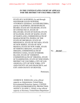 USCA Case #20-1167 Document #1844657 Filed: 05/27/2020 Page 1 of 18