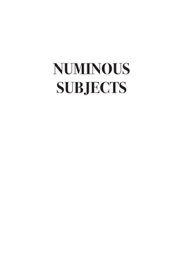 Numinous Subjects