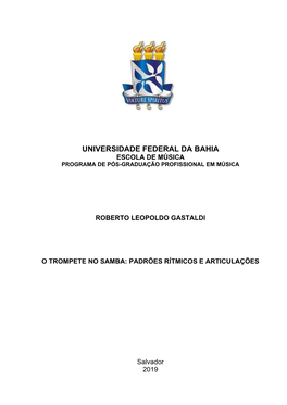 Escola De Música Programa De Pós-Graduação Profissional Em Música