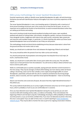 DOS Survey Methodology for Lesser Spotted Woodpeckers
