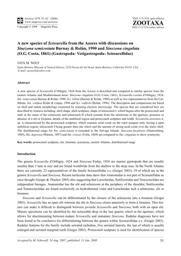 Zootaxa 1678: 51–62 (2008) ISSN 1175-5326 (Print Edition) ZOOTAXA Copyright © 2008 · Magnolia Press ISSN 1175-5334 (Online Edition)