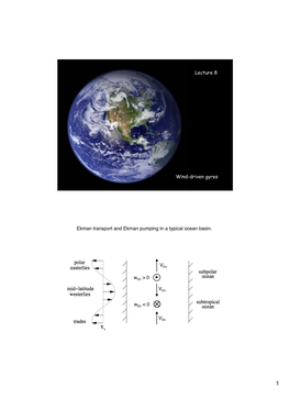 0 Ekman Transport and Ekman Pumping in a Typical Ocean Basin