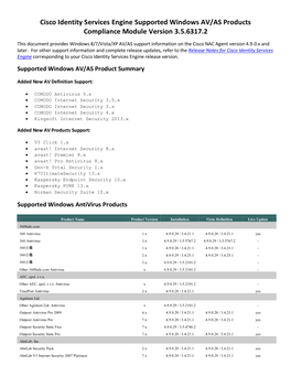 Cisco Identity Services Engine Release 1.2 Supported Windows