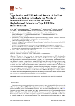 Organization and ELISA-Based Results of the First Proficiency Testing to Evaluate the Ability of European Union Laboratories To