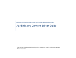 Agrilinks.Org Content Editor Guide