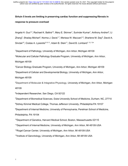 Sirtuin 5 Levels Are Limiting in Preserving Cardiac Function and Suppressing Fibrosis In