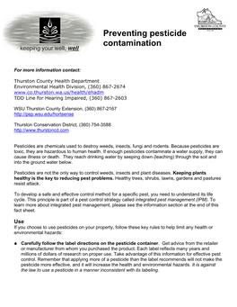 Preventing Pesticide Contamination