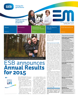 ESB Announces Annual Results for 2015