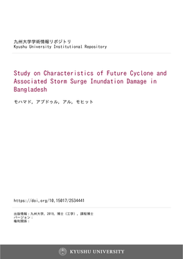 Study on Characteristics of Future Cyclone and Associated Storm Surge Inundation Damage in Bangladesh