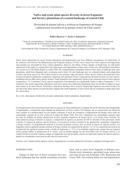 Native and Exotic Plant Species Diversity in Forest Fragments and Forestry Plantations of a Coastal Landscape of Central Chile D