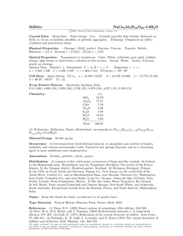 Stilbite Naca2al5si13o36²14h2o