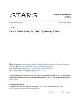 Central Florida Future, Vol. 39 No. 58, February 7, 2007