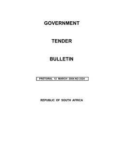 Tender Bulletin 2324