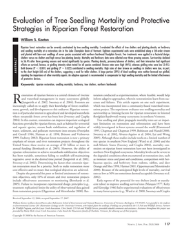 Evaluation of Tree Seedling Mortality and Protective Strategies in Riparian Forest Restoration