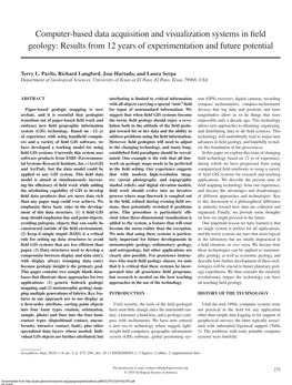 Computer-Based Data Acquisition and Visualization Systems in Field Geology