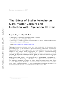 The Effect of Stellar Velocity on Dark Matter Capture And