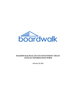 Boardwalk Real Estate Investment Trust Annual Information Form